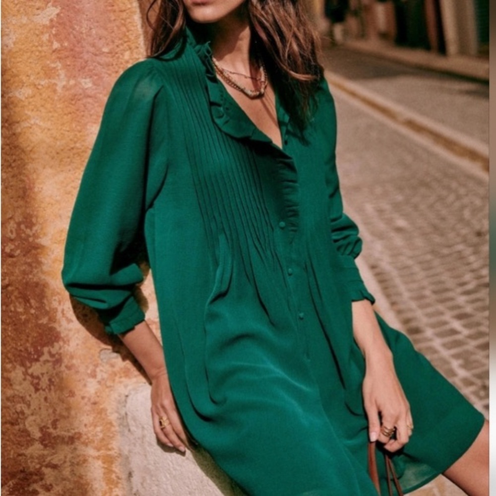 Sézane Rita Elegant Green mini Dress